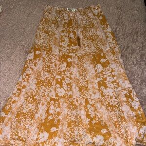 Mahina Floral Maxi Skirt in Mustard and White